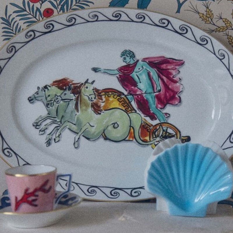 Il Viaggio Di Nettuno Serving Platter Oval White/Beige ginori 1735 il viaggio di nettuno serving platter oval white beige