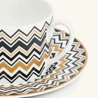 missoni home zig zag gold  tea cup   saucer pattern