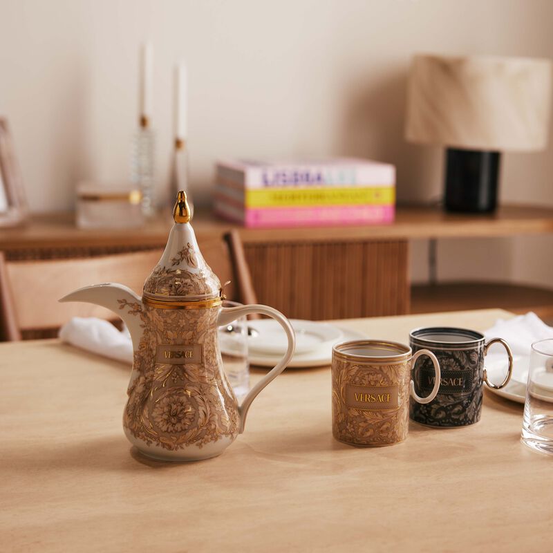 Barocco Haze & Beige Mug Set of 2 versace barocco haze beige mug set of 2