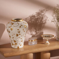 Taormina Vase Medium White & Gold villari taormina vase medium white gold
