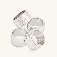 رالف لورين هوم طقم ثورب المؤلف من 4 حلقات للمناديل من الستانلس ستيل