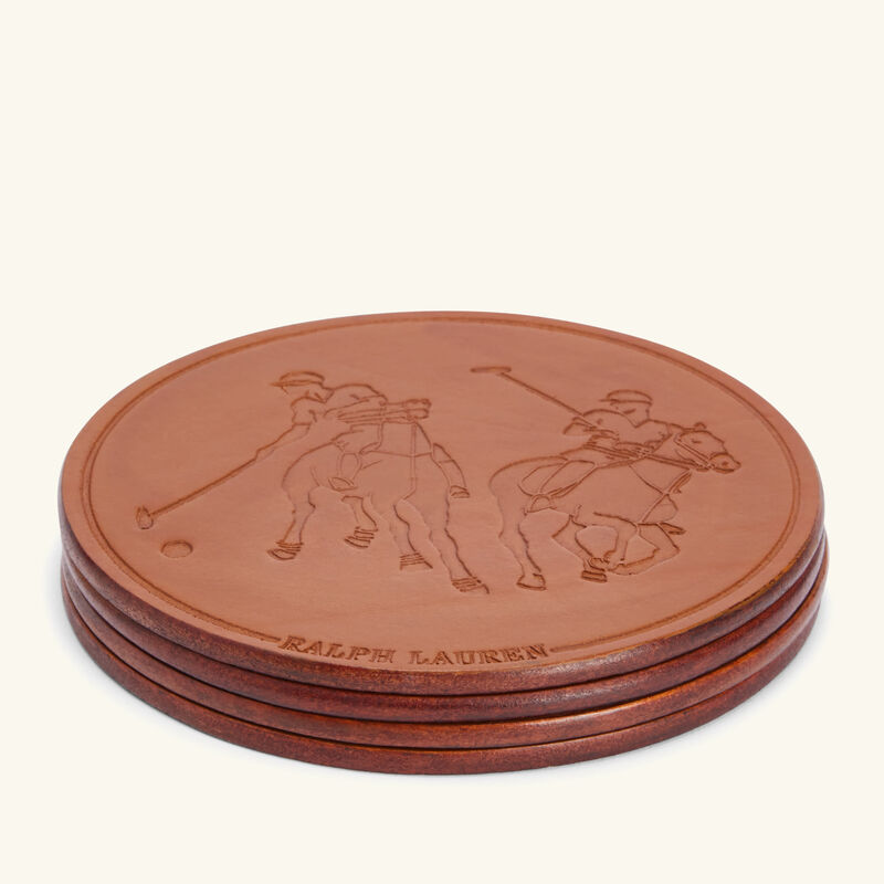 ralph lauren home garrett coaster brown set of 4