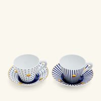 bernardaud delphos et knossos tea cup   saucer blue set of 2