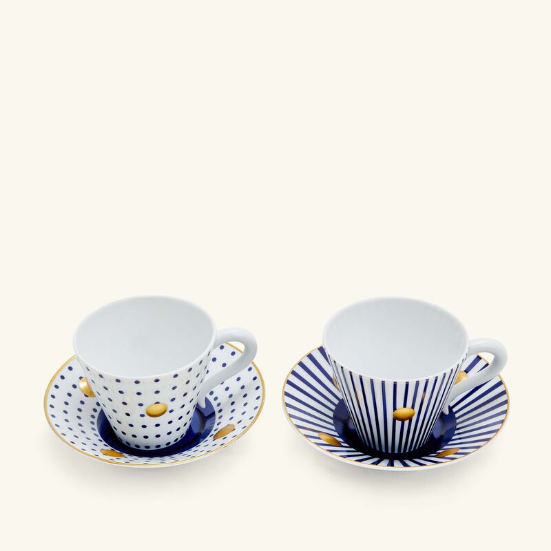 bernardaud delphos et knossos tea cup   saucer blue set of 2