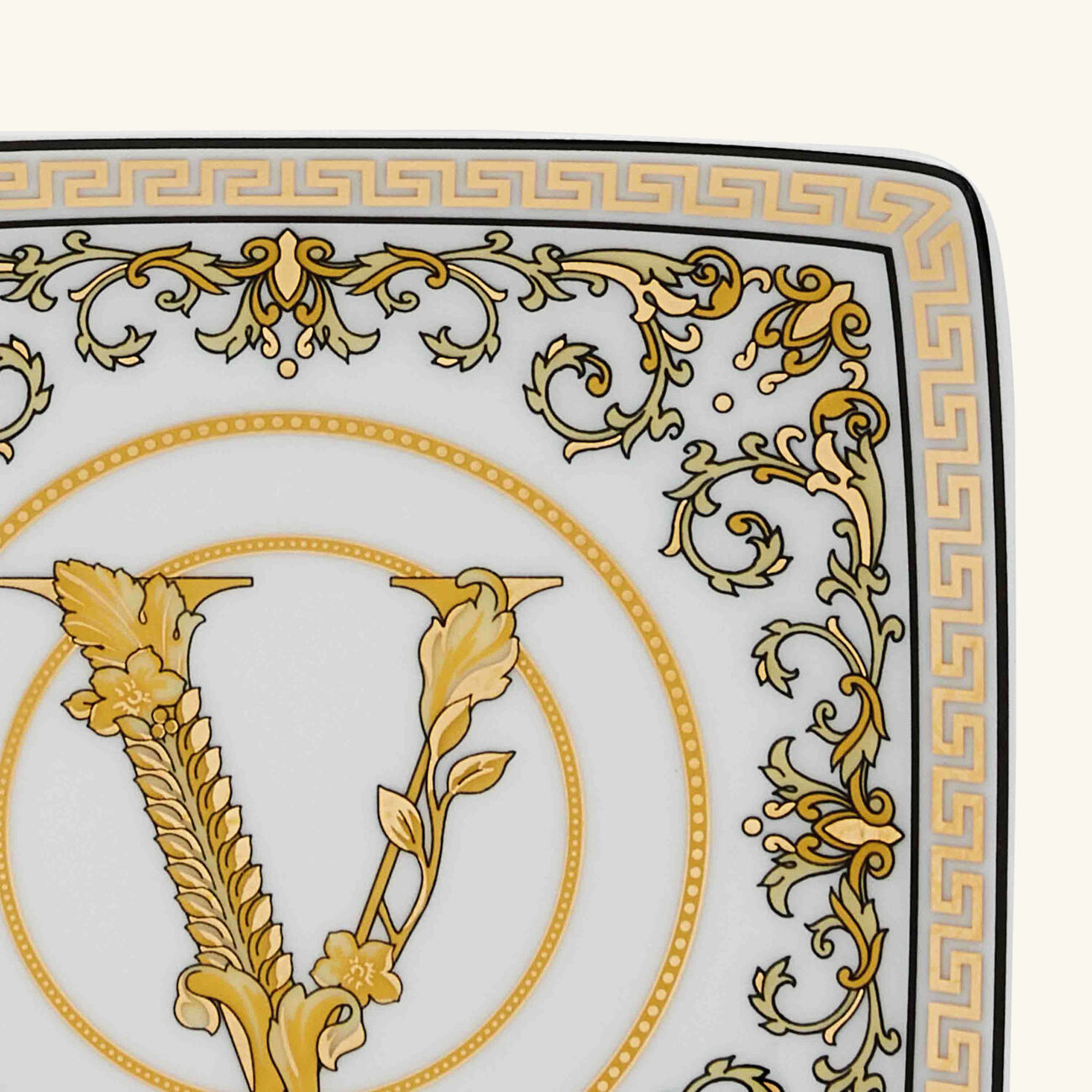 versace virtus gala trinket tray square white 11cm