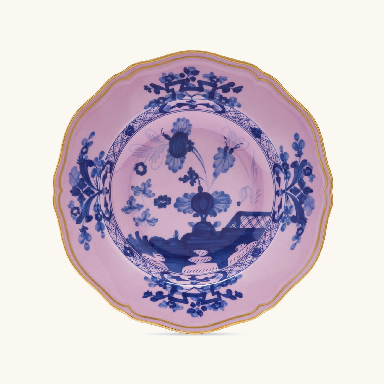 ginori 1735 oriente italiano azalea soup plate pink 24cm