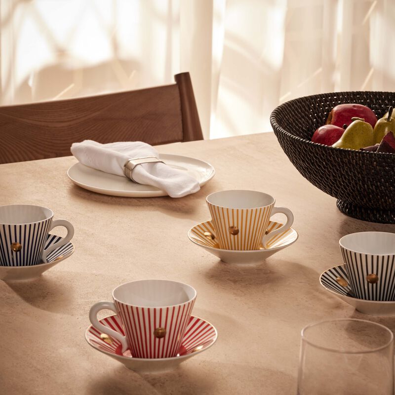 bernardaud delphos tea cup   saucer pattern set of 4