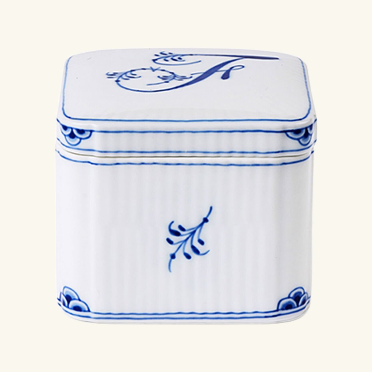 royal copenhagen alphabet collection f bonbonniere box white