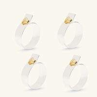 طقم حلقات مناديل المائدة ميدوزا من 4 قطع مطلي بالفضة فيرساتشي طقم حلقات مناديل المائدة ميدوزا من 4 قطع مطلي بالفضة