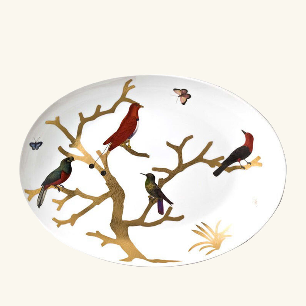 برناردو طبق الضيافة أو زوازو بيضاوي باللون الذهبي 39 سم