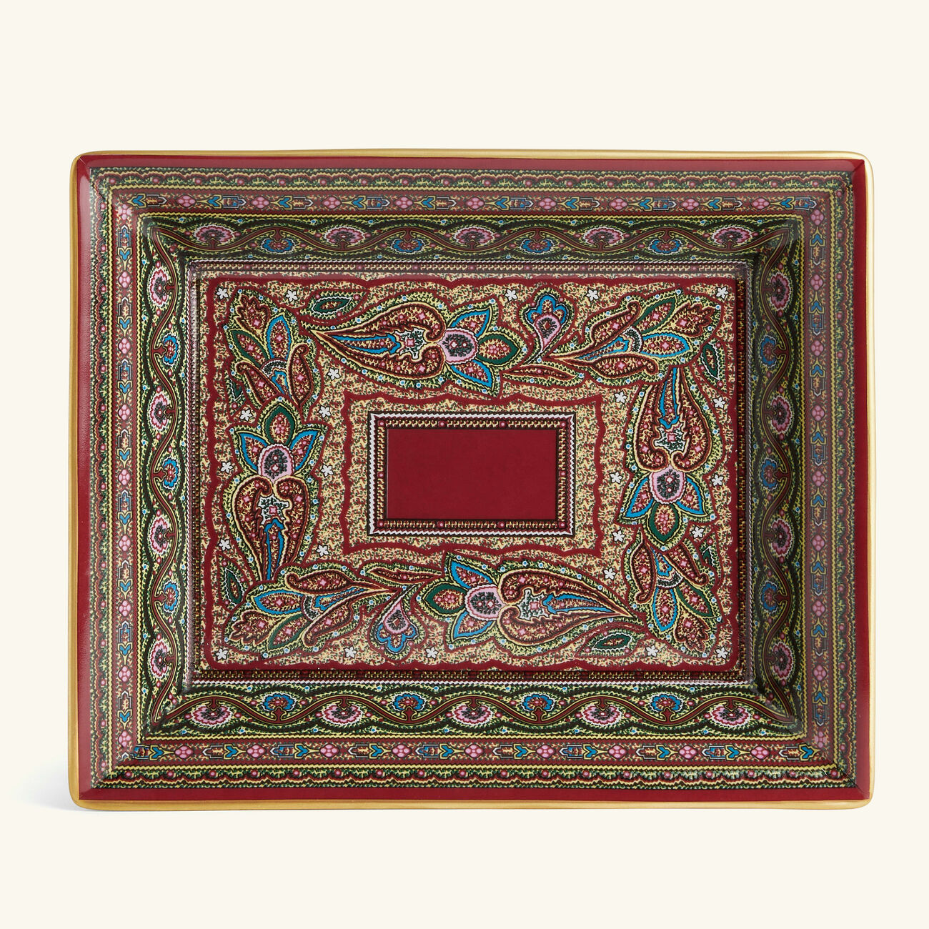 Cachemire Trinket Tray Rectangular Small Red etro cachemire trinket tray rectangular small red