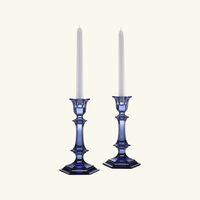 Harcourt Candle Holder Blue Set of 2 baccarat harcourt candle holder blue set of 2