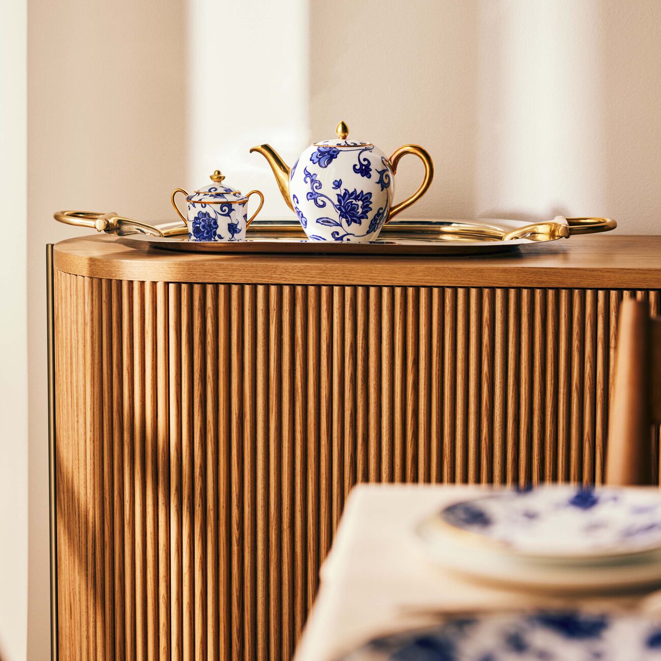 bernardaud prince bleu sugar bowl blue