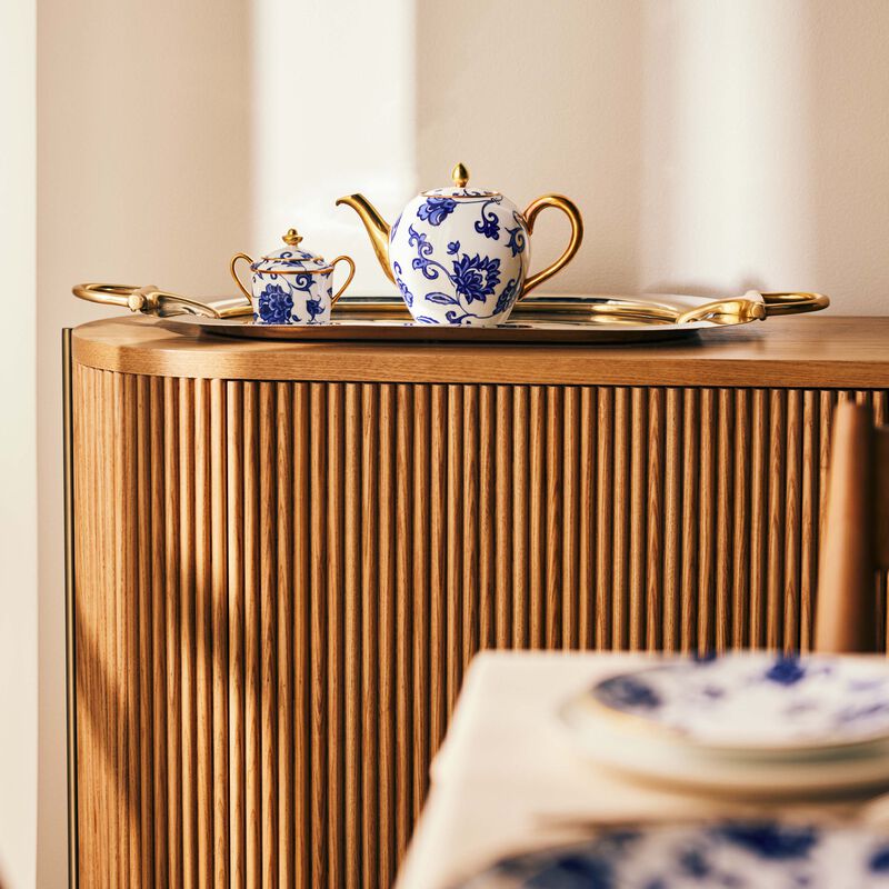 bernardaud prince bleu sugar bowl blue