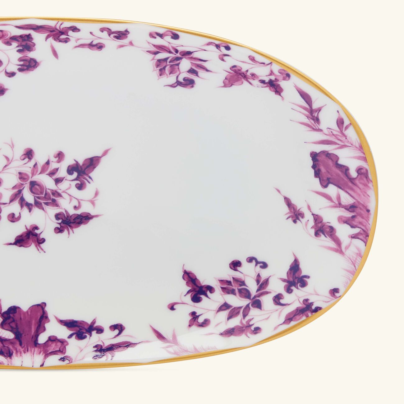 bernardaud prunus serving plate oval purple 22cm