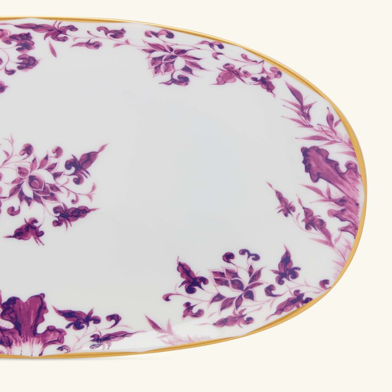 bernardaud prunus serving plate oval purple 22cm