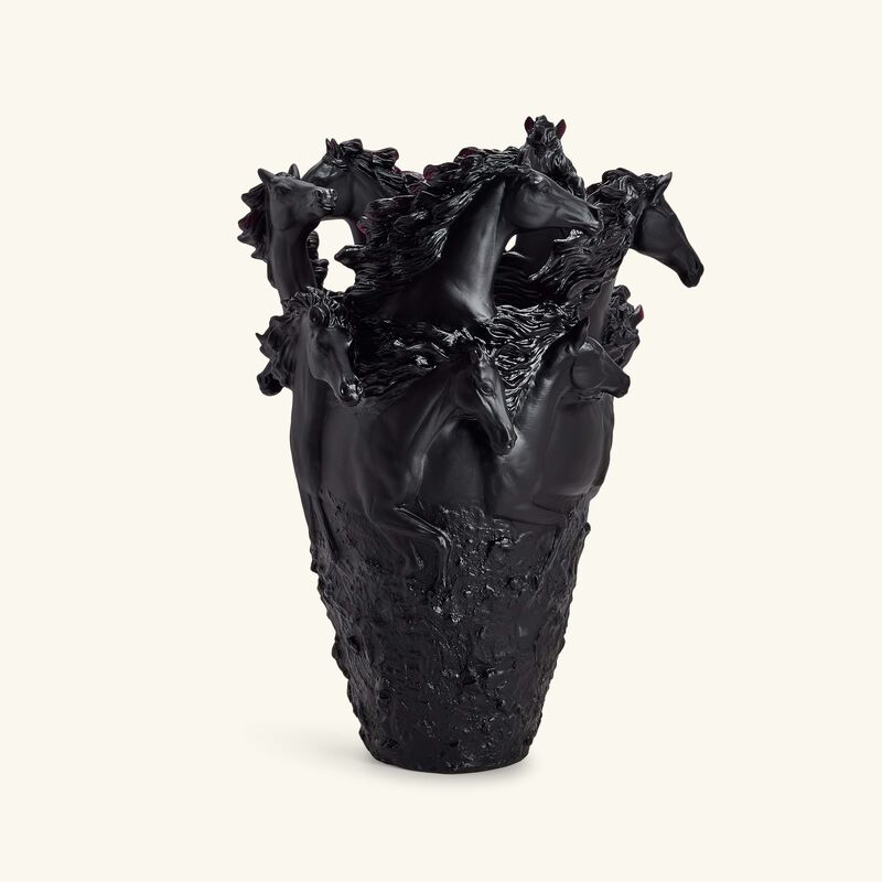daum magnum horse vase large black