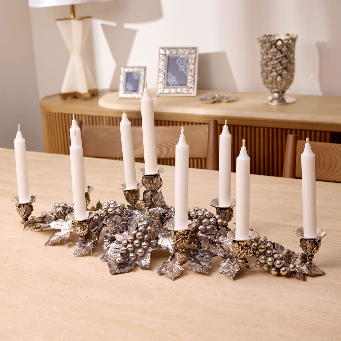 Vine Leaves Candelabra Silver 9 Candles buccellati vine leaves candelabra silver 9 candles