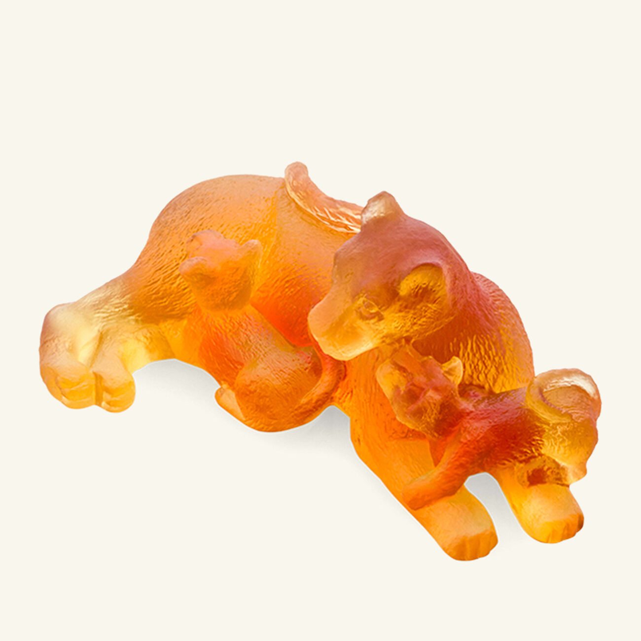 Lioness & Cubs Figurine Mini Orange daum lioness cubs figurine mini orange