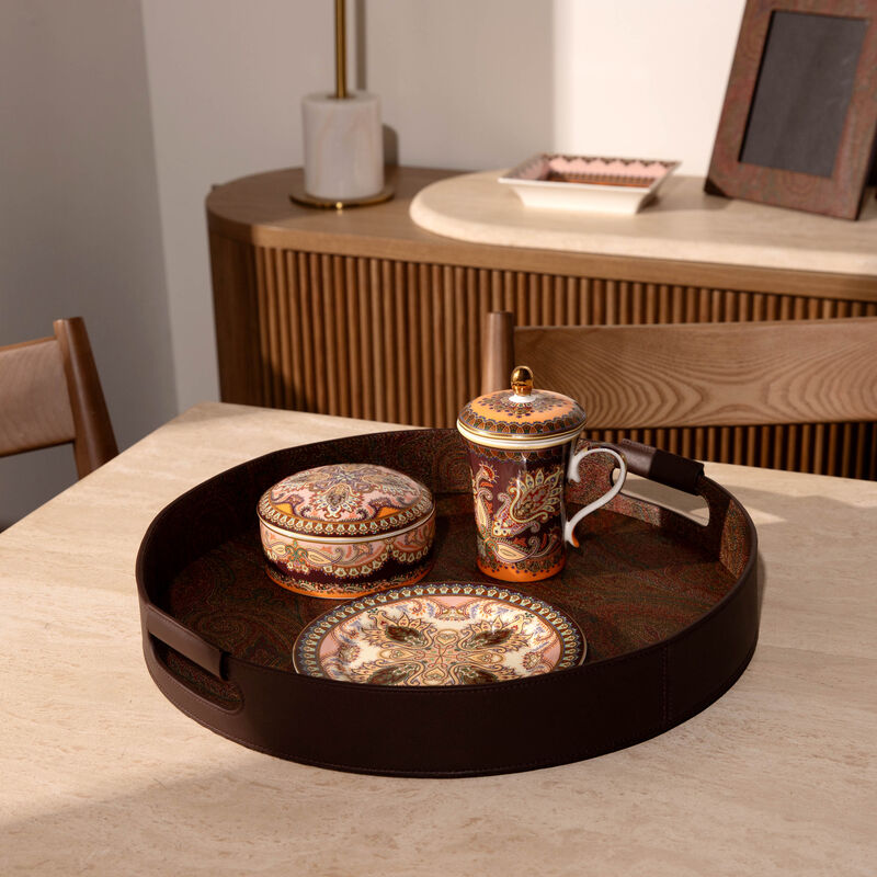 Arnica Serving Tray Round Brown 43cm etro arnica serving tray round brown 43cm