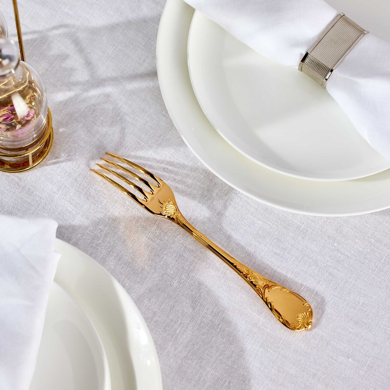 كريستوفل شوكة الطعام مارلي باللون الفضي