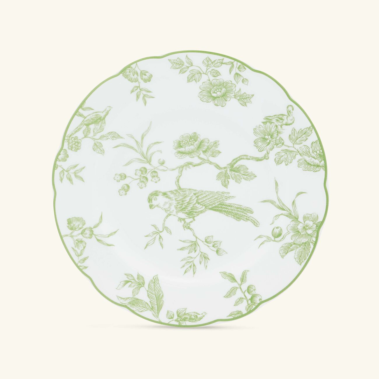bernardaud albertine bread   butter plate round green 16cm
