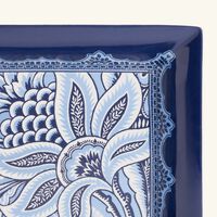 إيترو صينية بلوم مستطيلة صغيرة باللون الأزرق