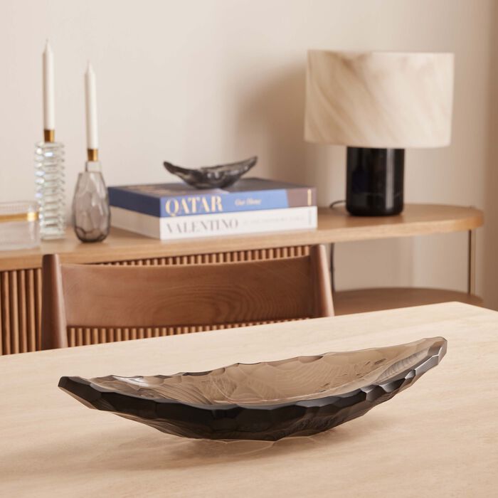 lalique terramineral silex centerpiece medium grey