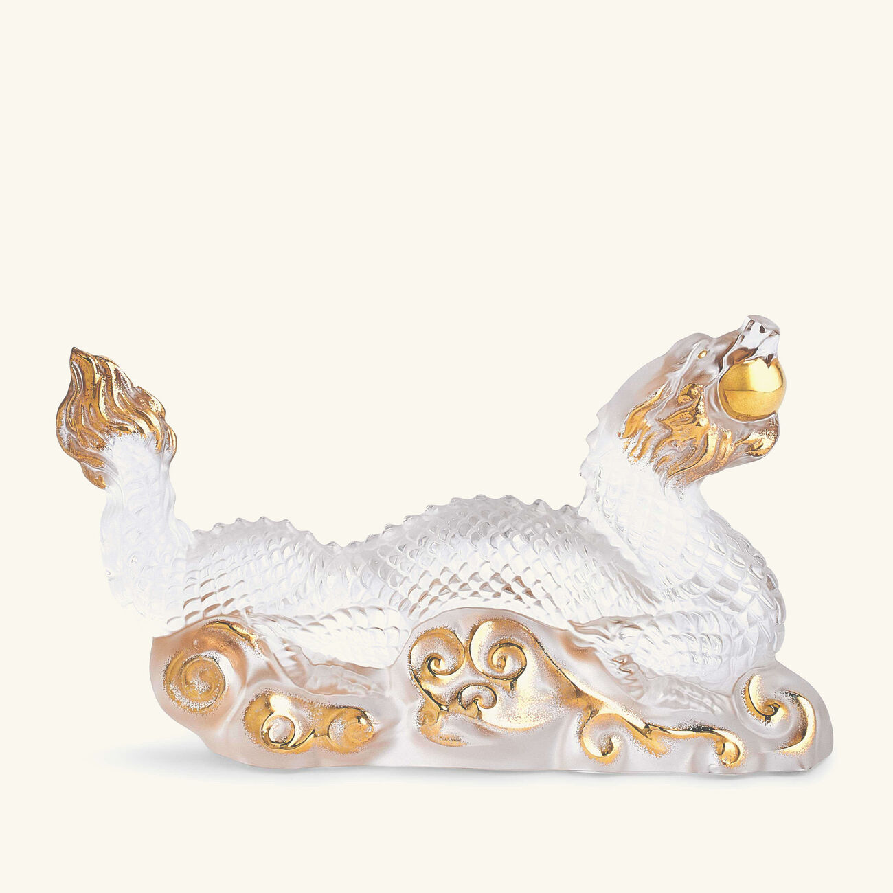 lalique tianlong dragon sculpture small gold