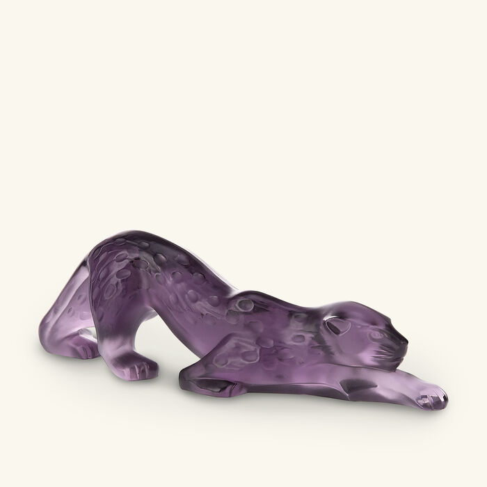 lalique vesper zeila panther sculpture small purple