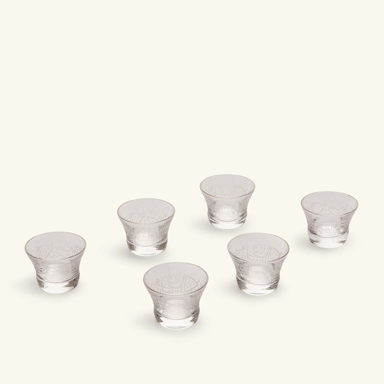 dimlaj thuluth coffee cup clear set of 6