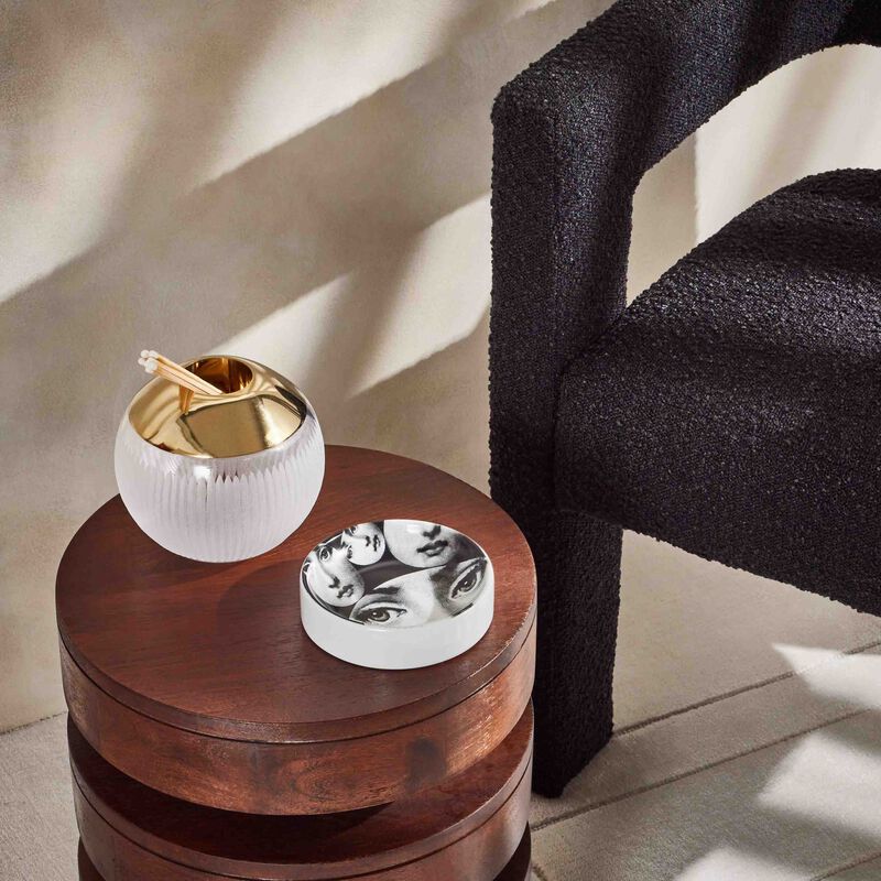 Tema e Variazioni no.242 Ashtray Round Small Grey fornasetti tema e variazioni no 242 ashtray round small grey