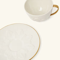 villari peacock tea cup   saucer white