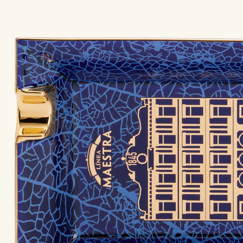 st dupont partagas linea maestra ashtray rectangular blue mini