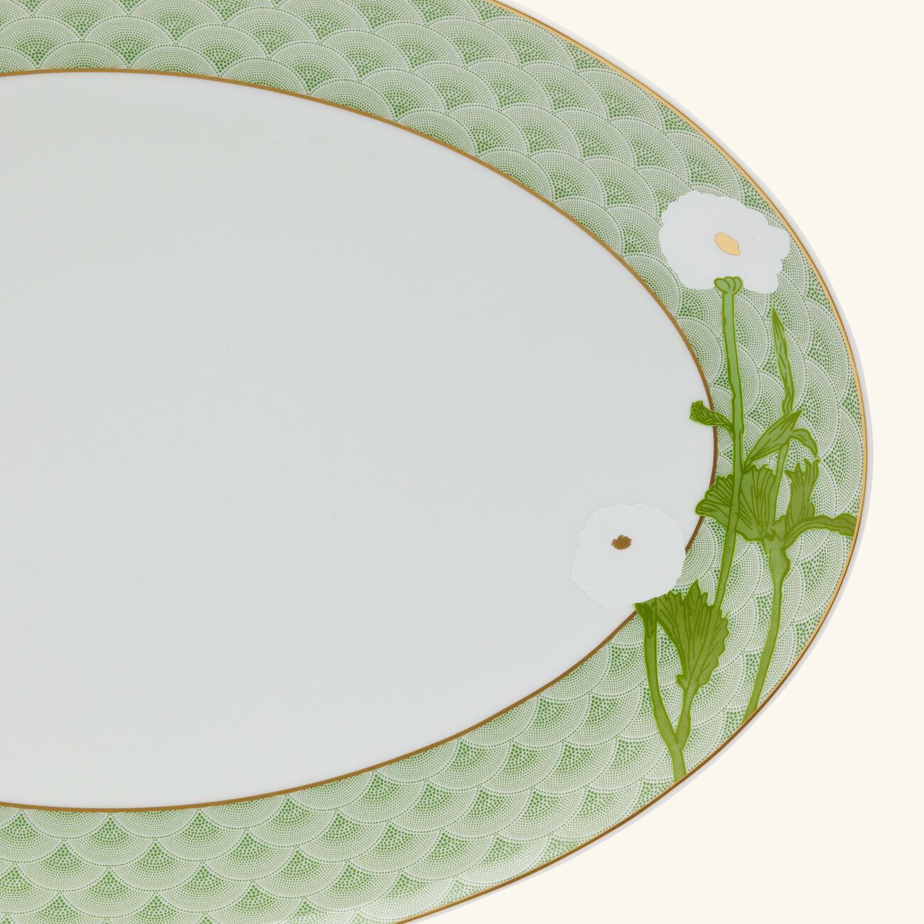 bernardaud praiana serving platter oval green 38cm