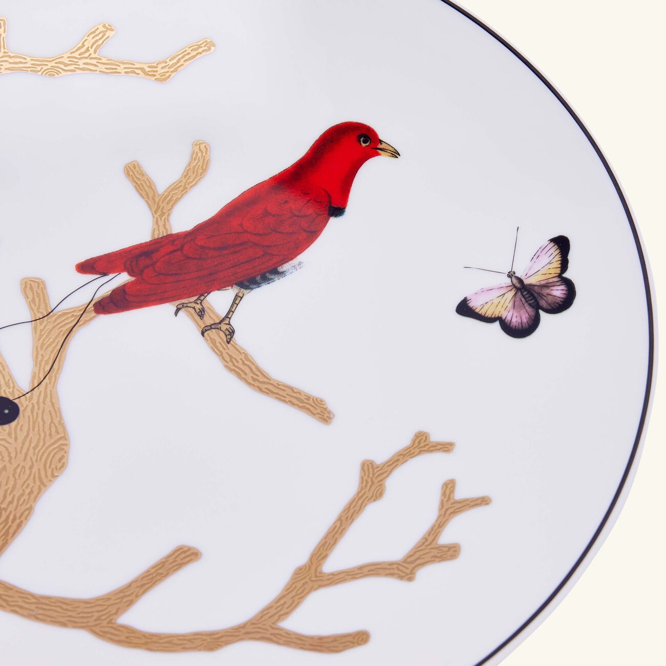 bernardaud aux oiseaux salad plate round gold 21cm