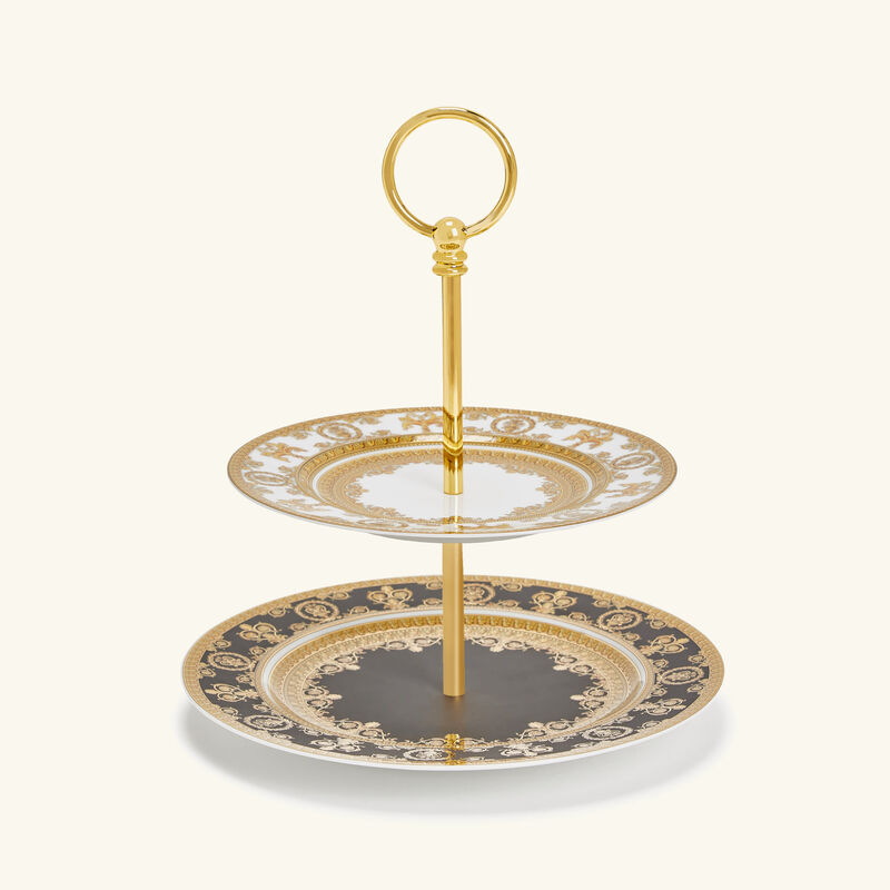 versace i love baroque etagere cake stand 2 tier black