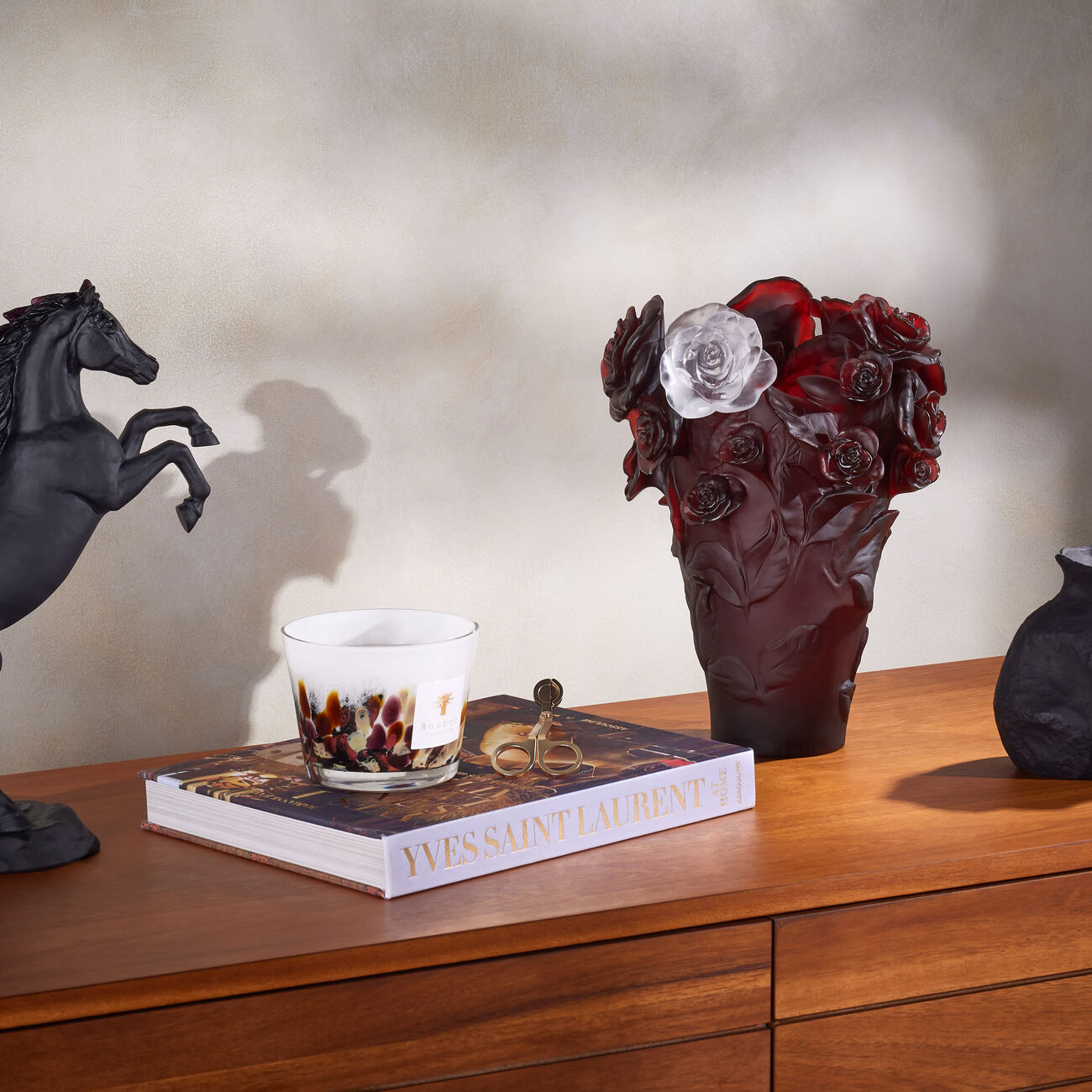 Rose Passion Vase Medium Red Limited Edition daum rose passion vase medium red limited edition