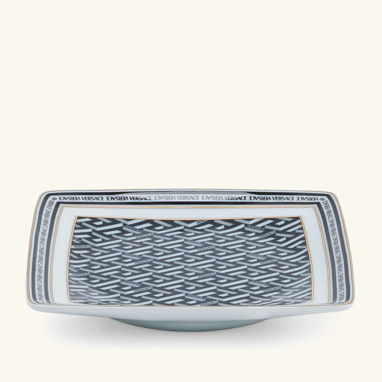 فيرساتشي صينية الحلى والمجوهرات لا جريكا مربعة صغيرة سوداء