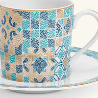 هافيلاند طقم بورتوفينو المؤلف من 4 فناجين للقهوة مع صحونها باللون الأزرق