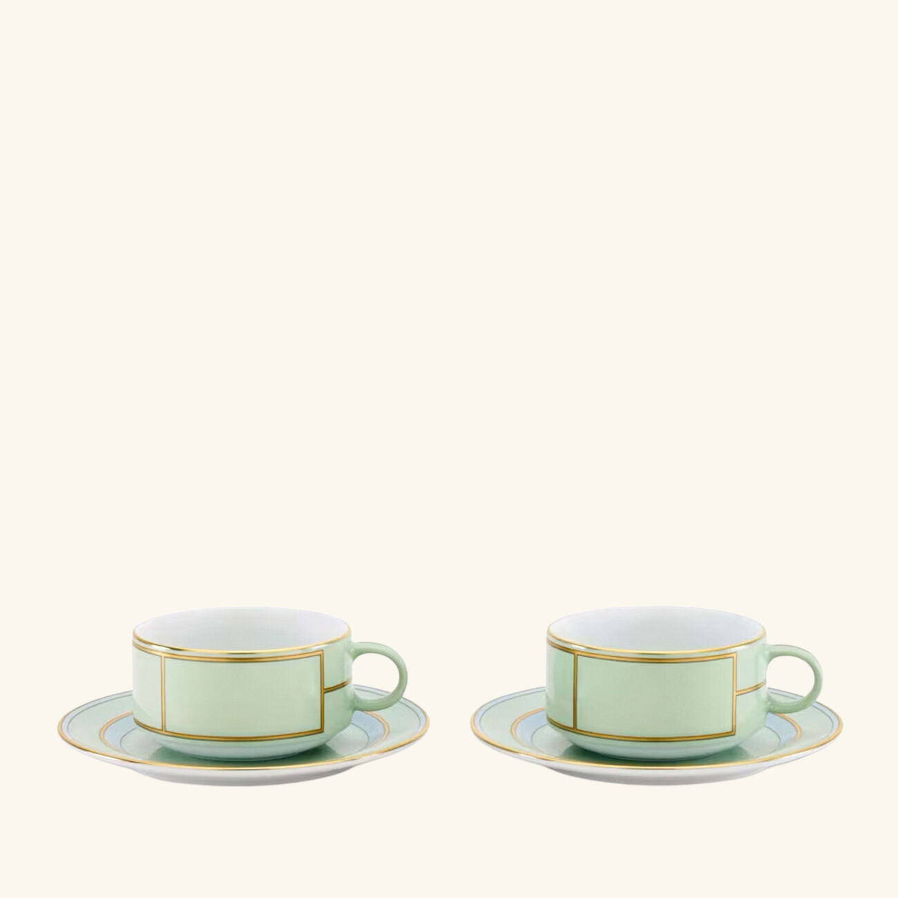 Diva Tea Cup & Saucer Green Set of 2 ginori 1735 diva tea cup saucer green set of 2