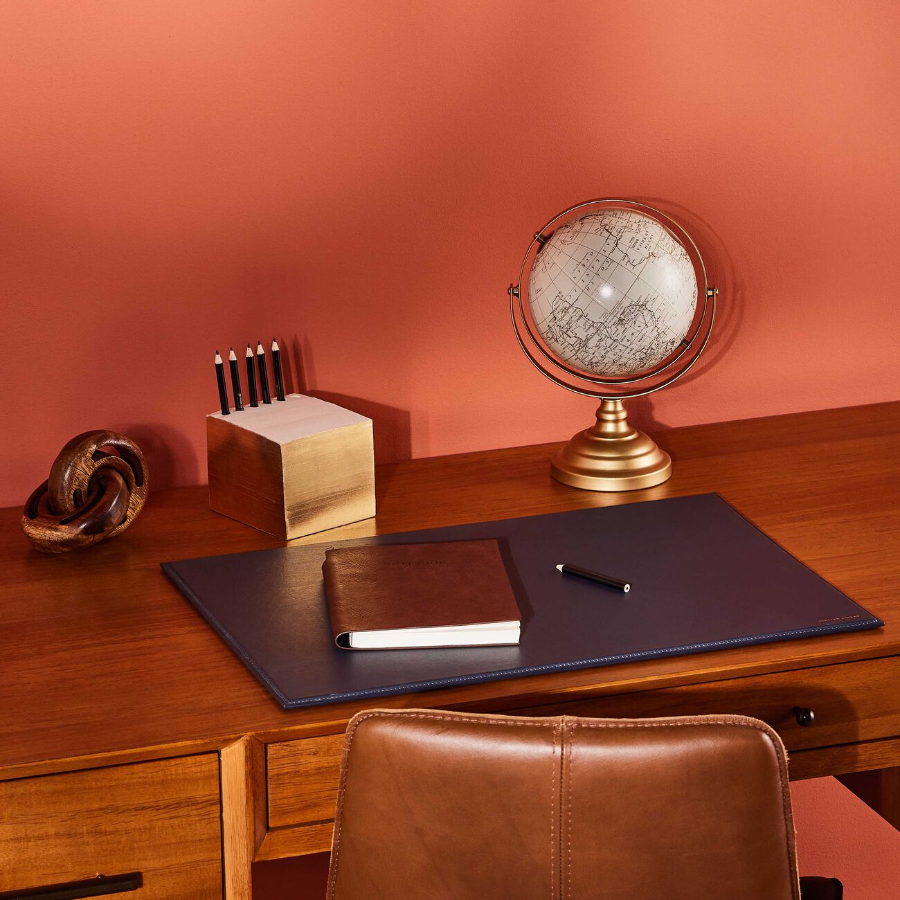 رالف لورين هوم لوح برينان المكتبي متوسط أزرق