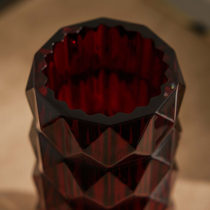 baccarat louxor vase round small red