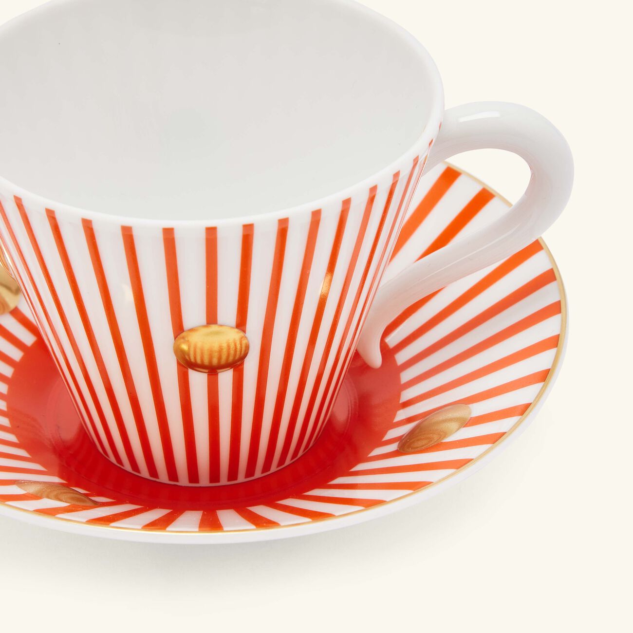 bernardaud delphos et knossos tea cup   saucer red set of 2