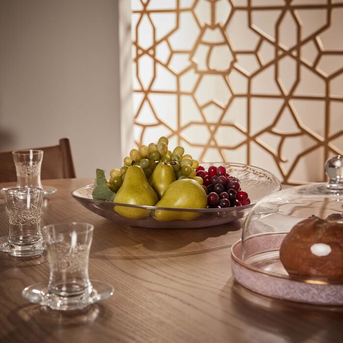 dimlaj nagham serving plate round clear 40cm