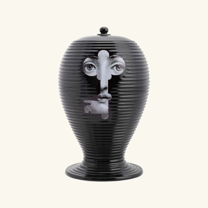 fornasetti rigato serratura vase medium black