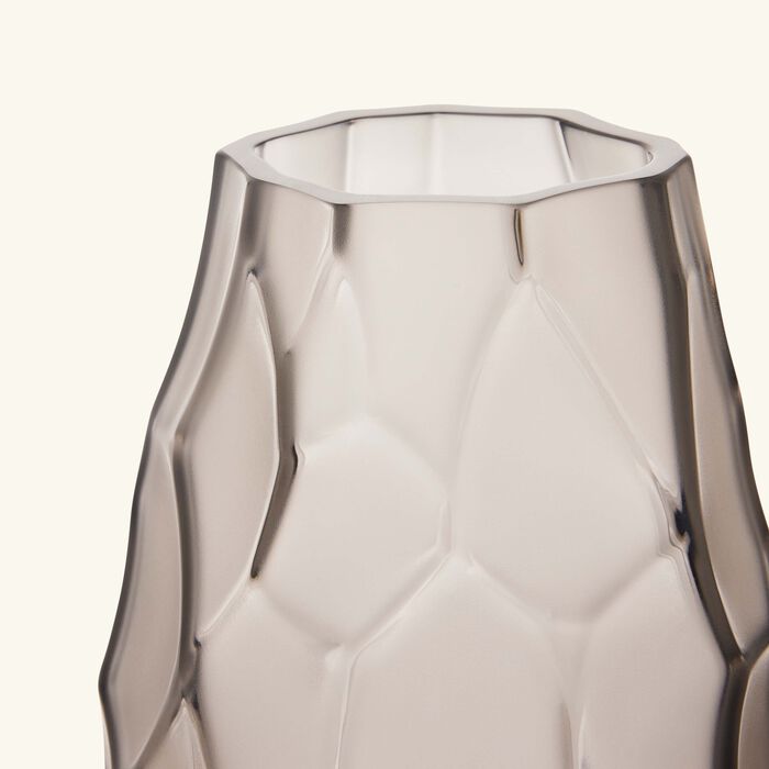 lalique terramineral silex vase small grey