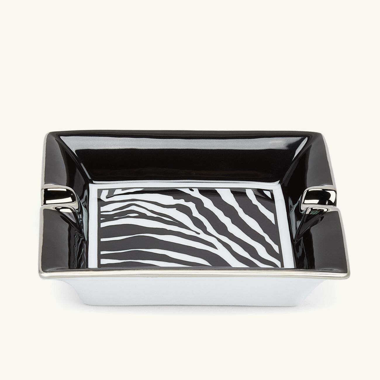 Zebra Ashtray Square Small Black dolce gabbana casa zebra ashtray square small black