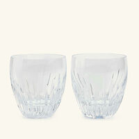 baccarat massena drinking glass large clear set of 2