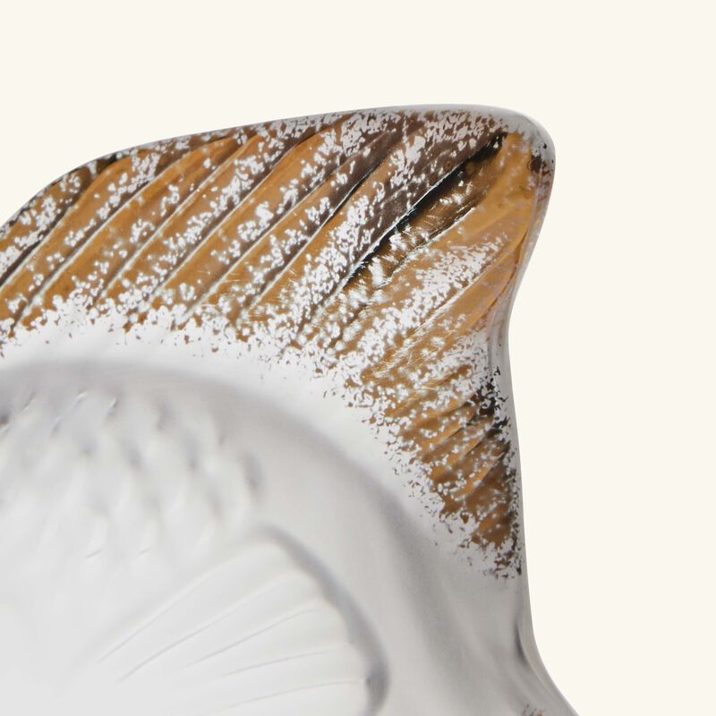 Fish Figurine Mini Clear & Gold lalique fish figurine mini clear gold